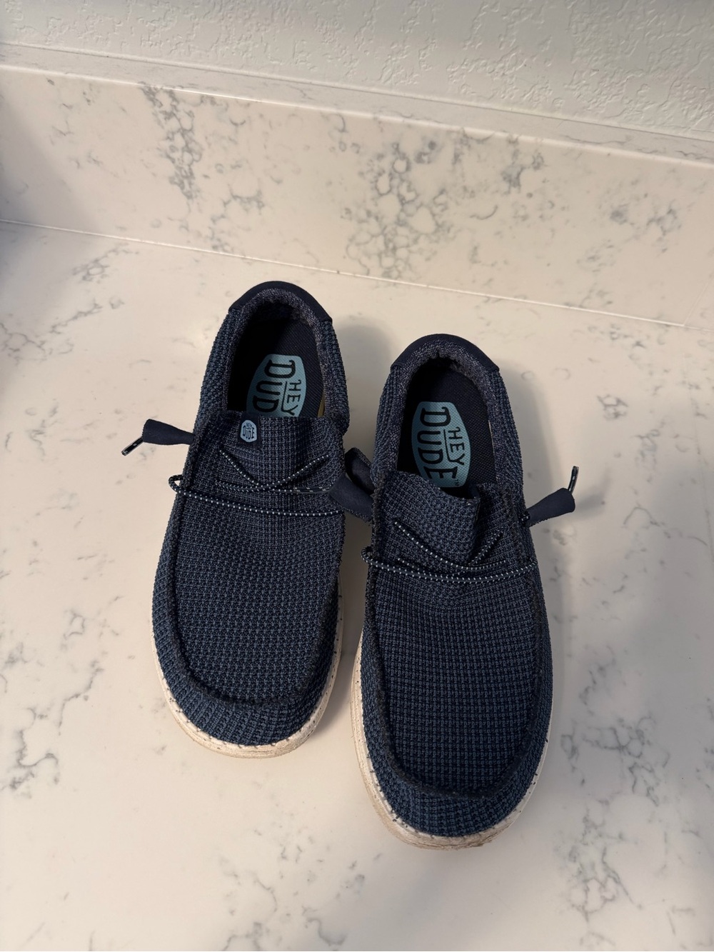 Hey Dude, Wally Men’s Navy Slip-On Moccasins, Men’s Size 7 - Picture 2 of 7